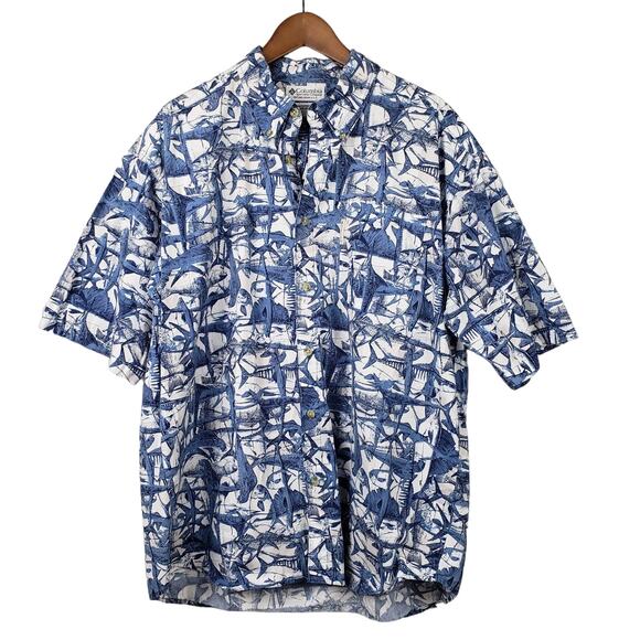 Columbia Button Up Nautical Print Shirt - XL - Picture 1 of 5